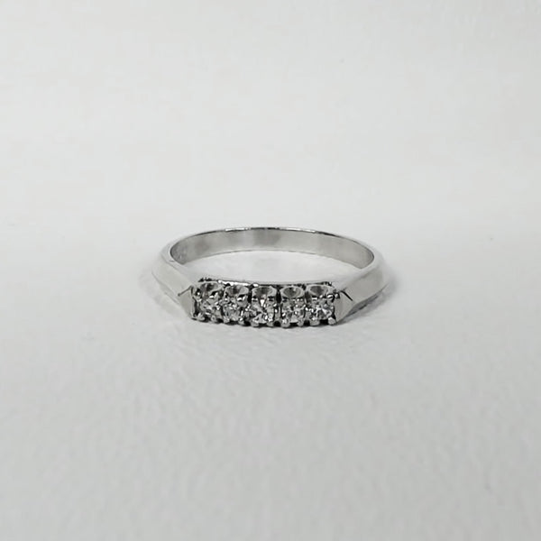 Platinum 1/10TW 5 Diamond Ring