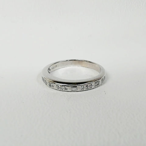 14K Baguette and Round Diamond band