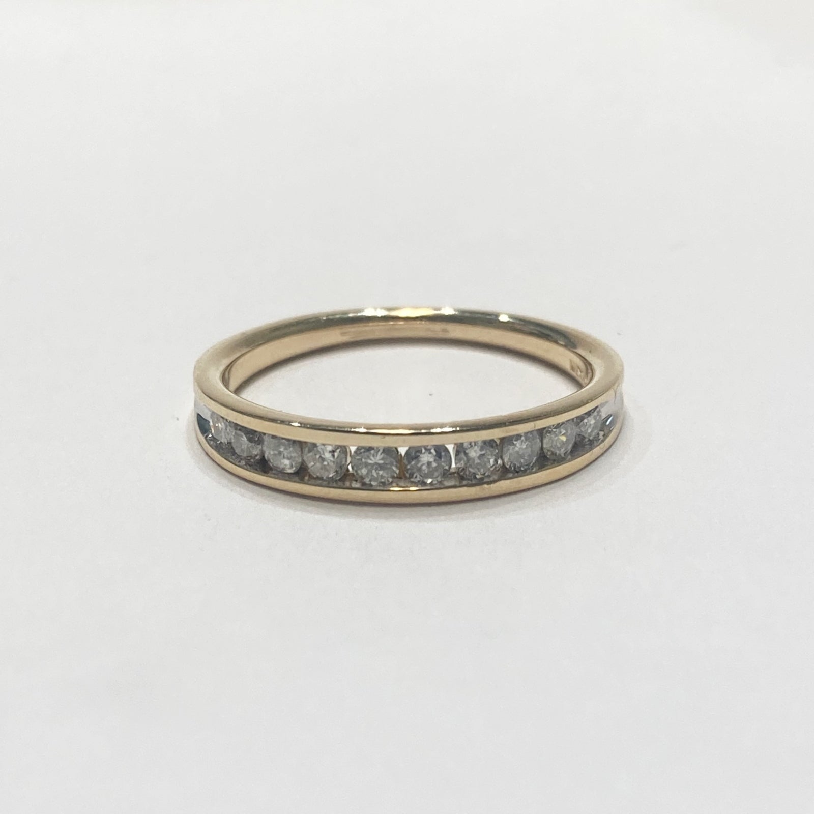 14k 10-Diamond Channel Set Band