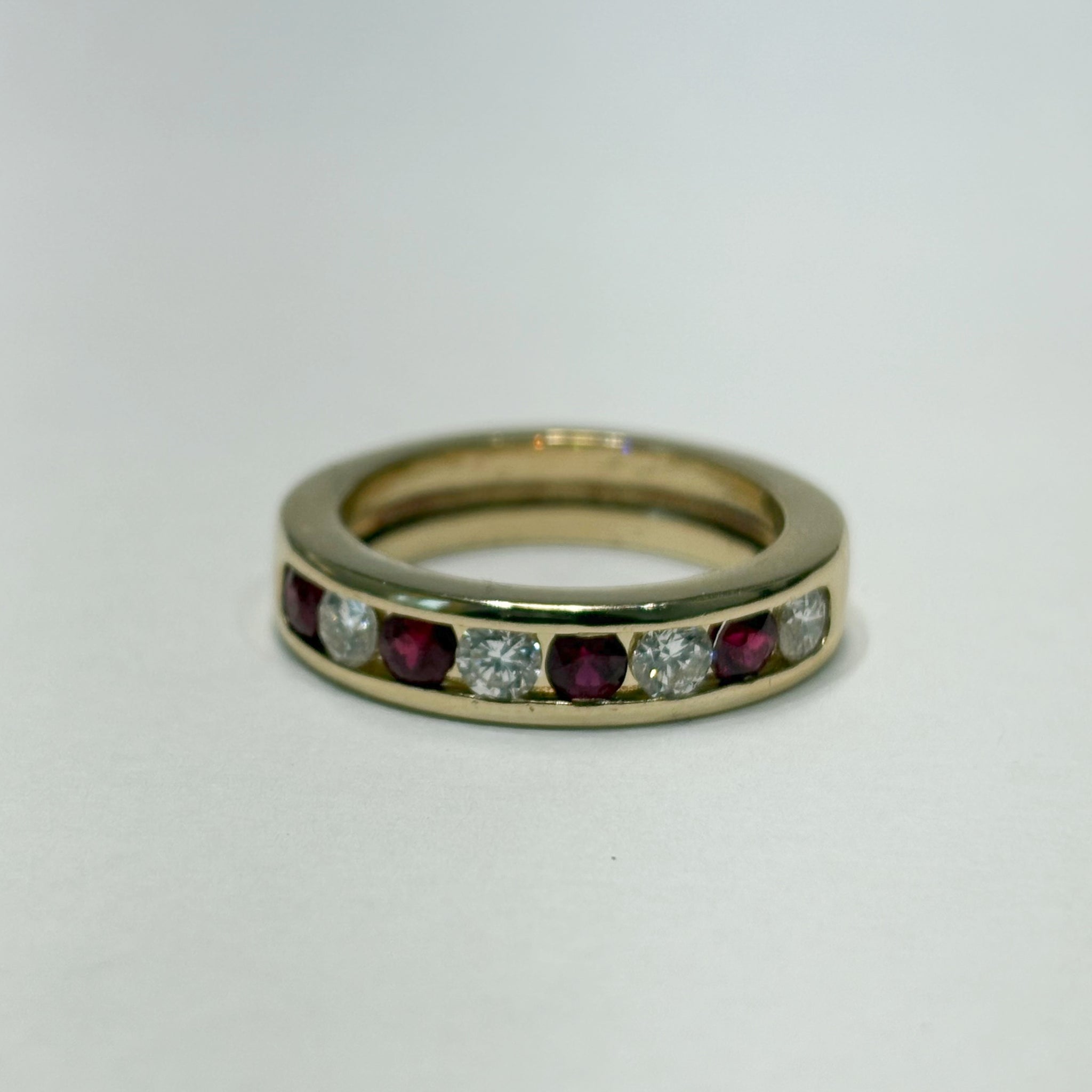 14k Ruby & Diamond Band
