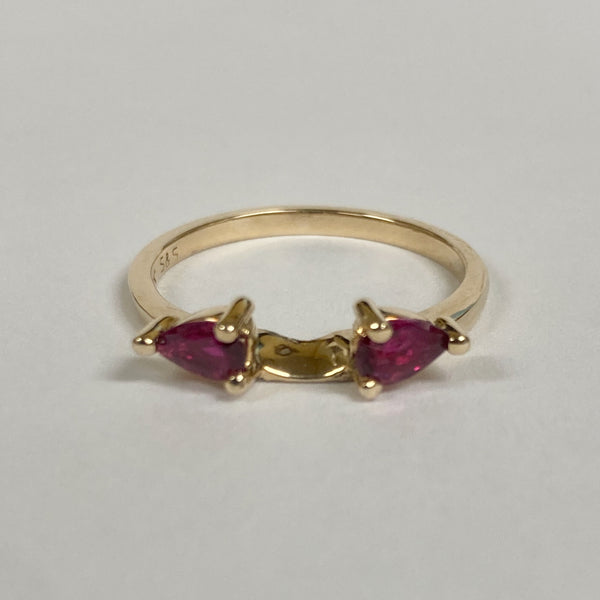 14k Pear Ruby Wrap Ring