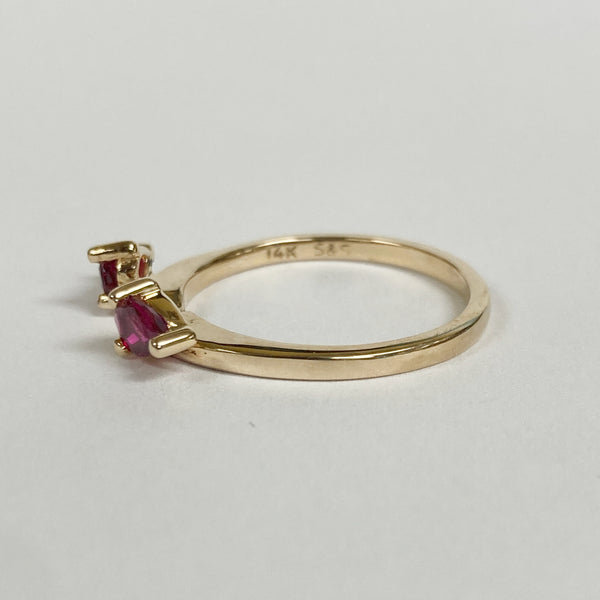 14k Pear Ruby Wrap Ring