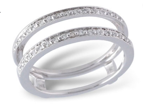 14K Milgrain Diamond Insert Ring