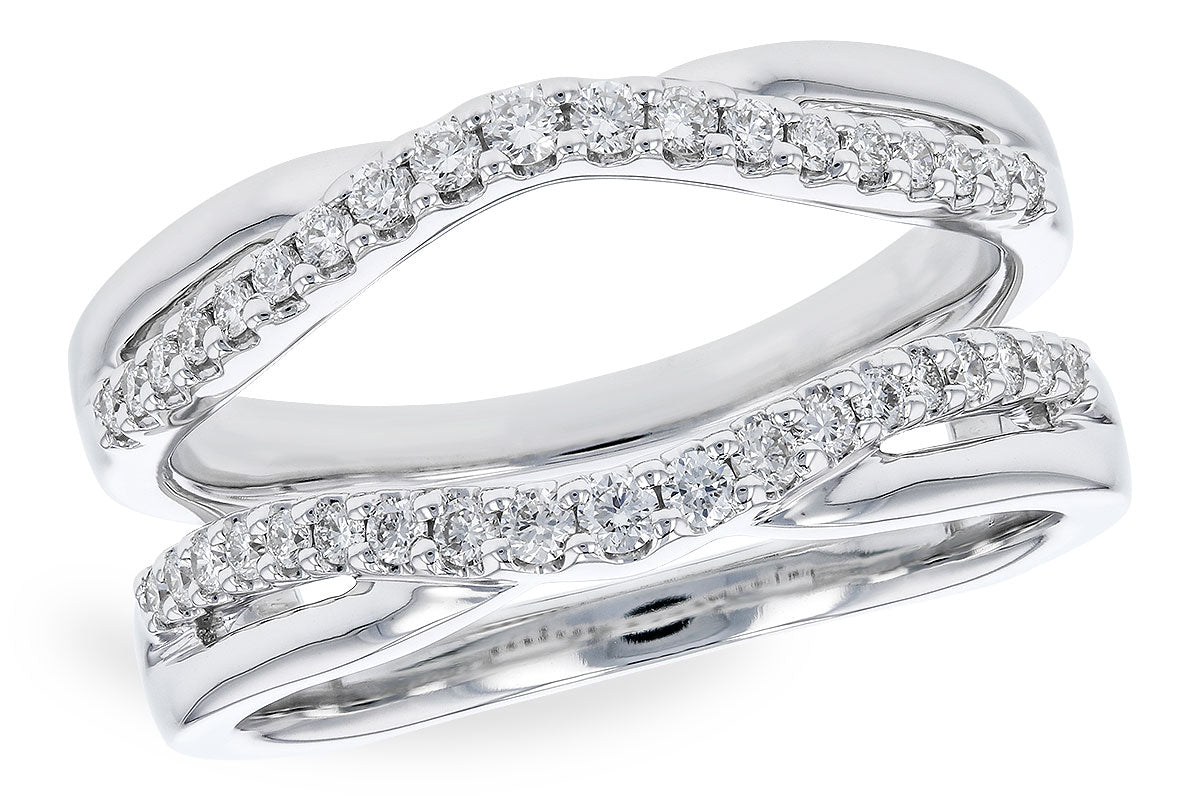 14k Curved Two-Row Diamond Insert Ring
