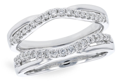 14k Curved Two-Row Diamond Insert Ring