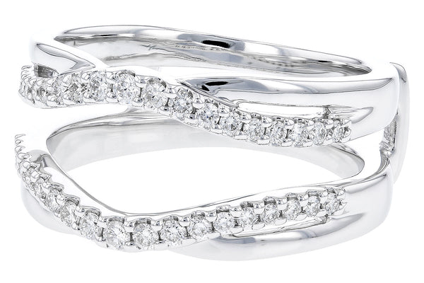 14k Curved Two-Row Diamond Insert Ring