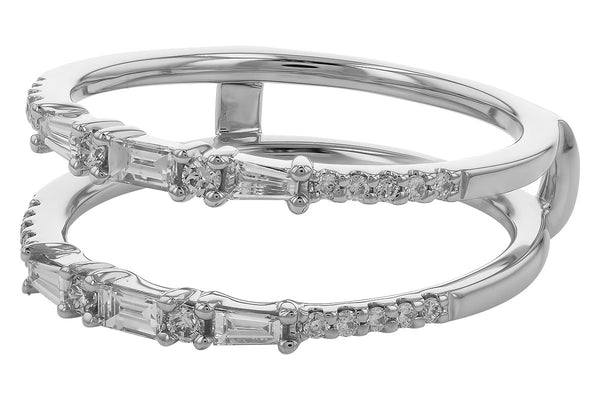 14K Baguette & Round Diamond Insert Ring