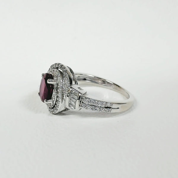 10K Glass-Filled Ruby & Diamond Ring