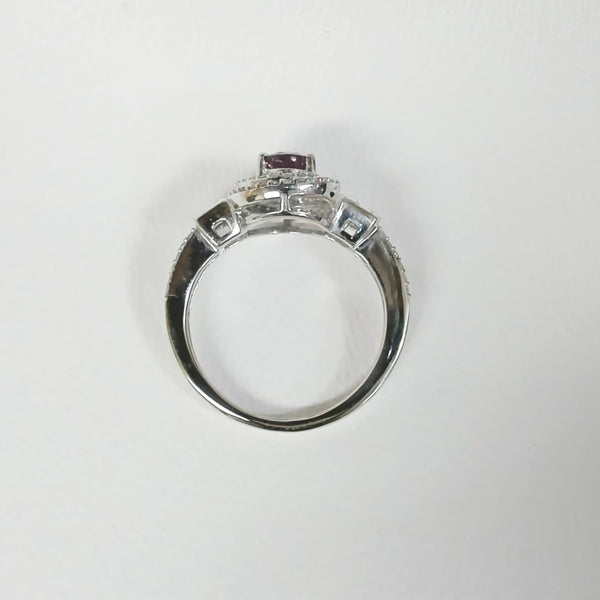 10K Glass-Filled Ruby & Diamond Ring