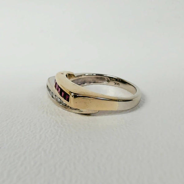 14KTT Ruby & Diamond Band