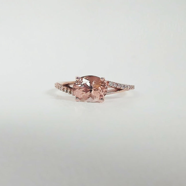 14K Rose Gold Pink Sapphire Ring