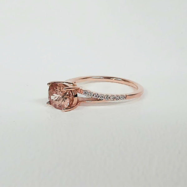 14K Rose Gold Pink Sapphire Ring