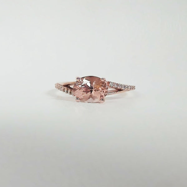 14K Rose Gold Pink Sapphire Ring