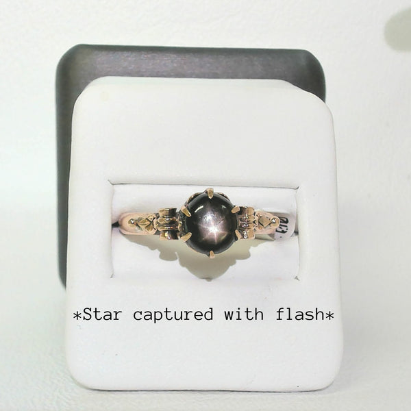10K Black Star Sapphire Ring