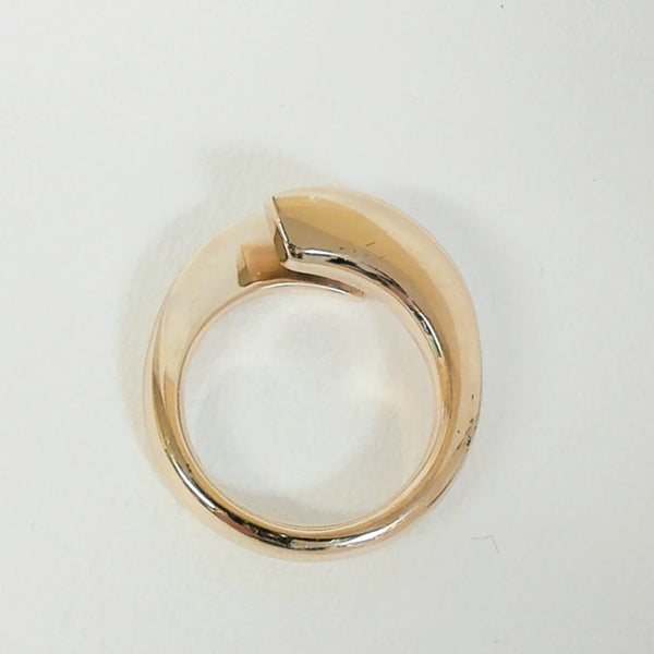 14K Diamond Negative-Space Ring