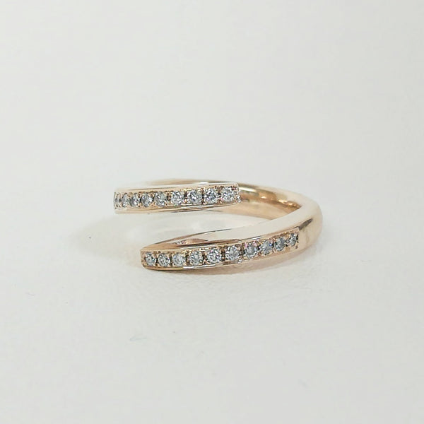 14K Diamond Negative-Space Ring