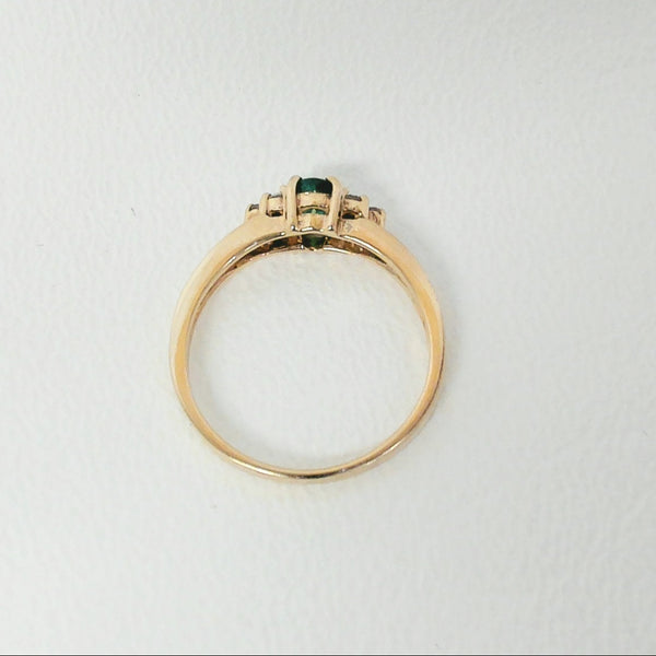 14K Emerald and Diamond Ring