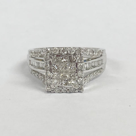 10k (1.00TW) Princess & Round Diamond Cluster Ring