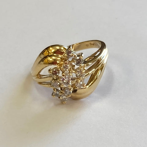 14k Diamond Cluster Fashion Ring