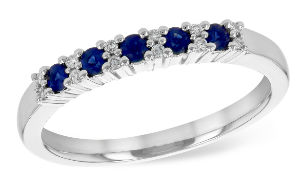 14k Sapphire & Diamond Band