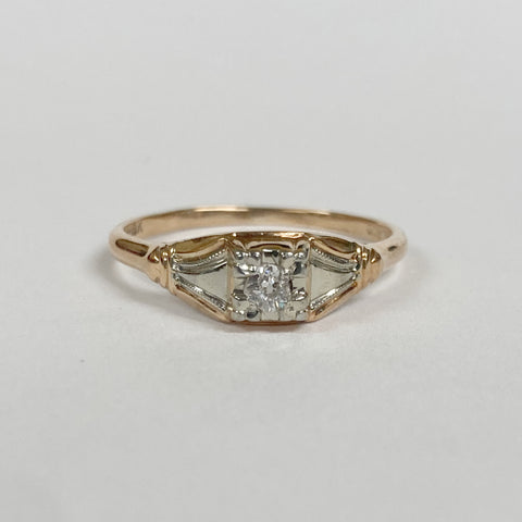 14-18K Two-Tone Vintage Engagement Ring