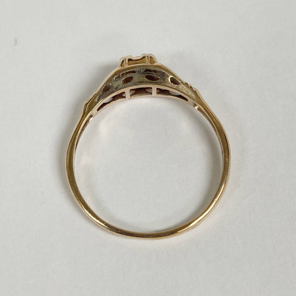 14-18K Two-Tone Vintage Engagement Ring