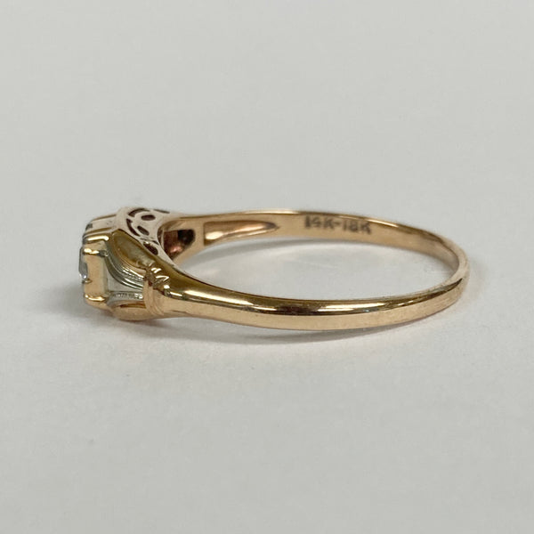 14-18K Two-Tone Vintage Engagement Ring