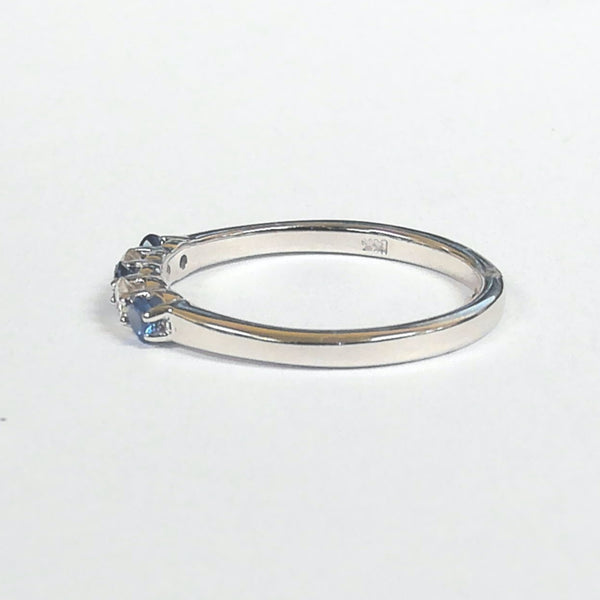 14K Blue Sapphire & Diamond Band