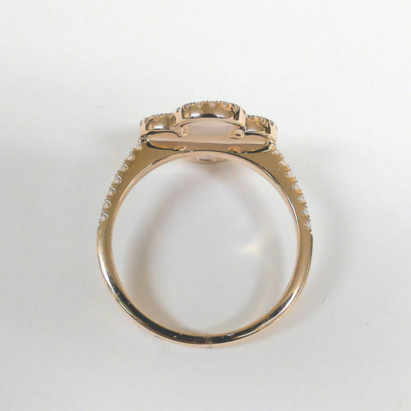 14K Mother Of Pearl & Diamond Clover Ring