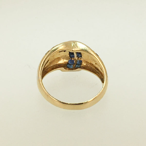 14k Square Blue Sapphire Ring