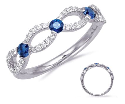 14KWG Blue Sapphire & Diamond Infinity Band