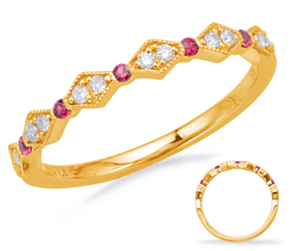 14K Ruby & Diamond Fashion Band