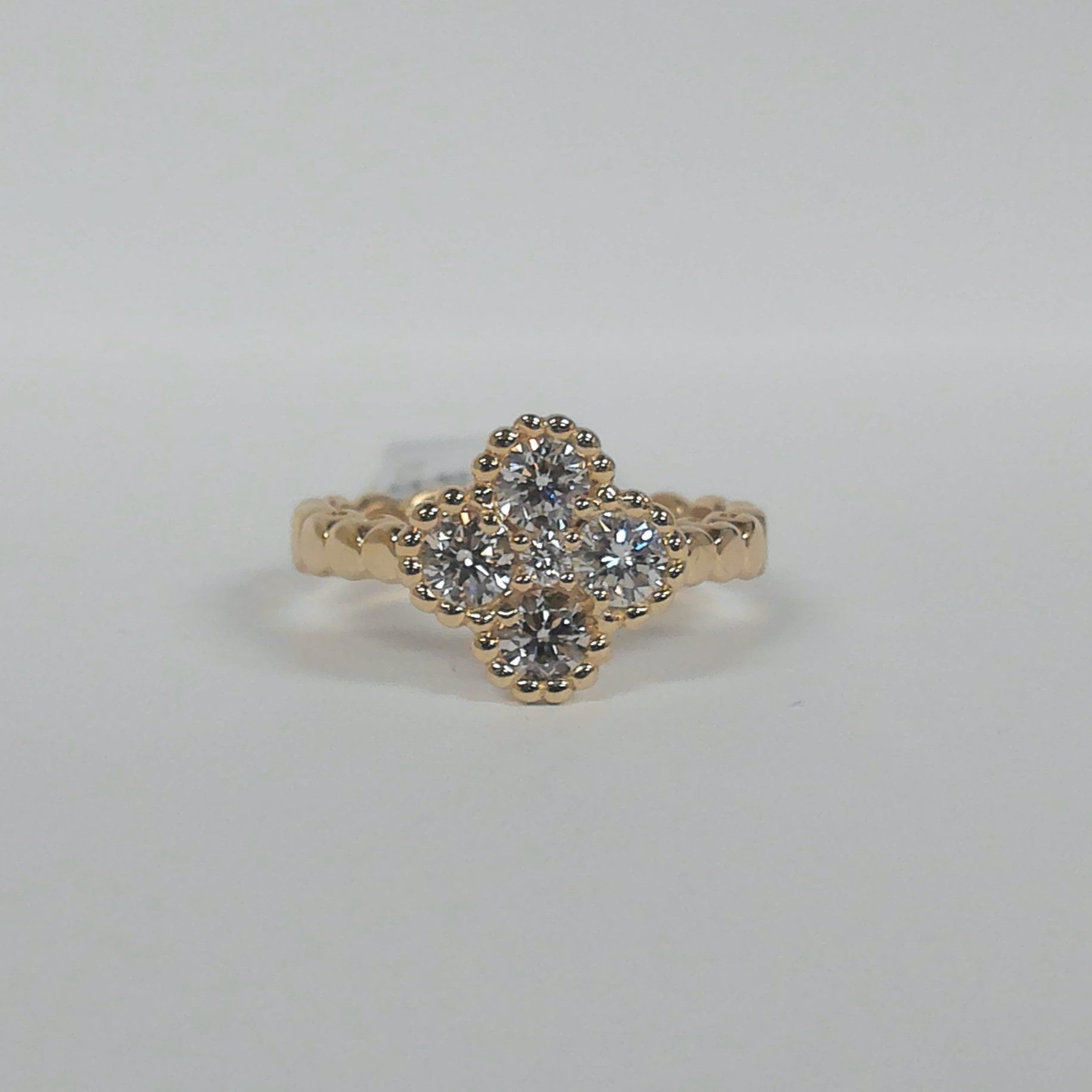 14K Diamond Clover Ring