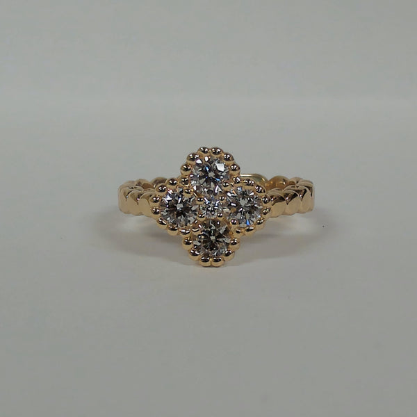 14K Diamond Clover Ring