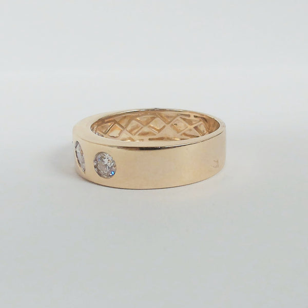 14K 4 Diamond Geometric Band