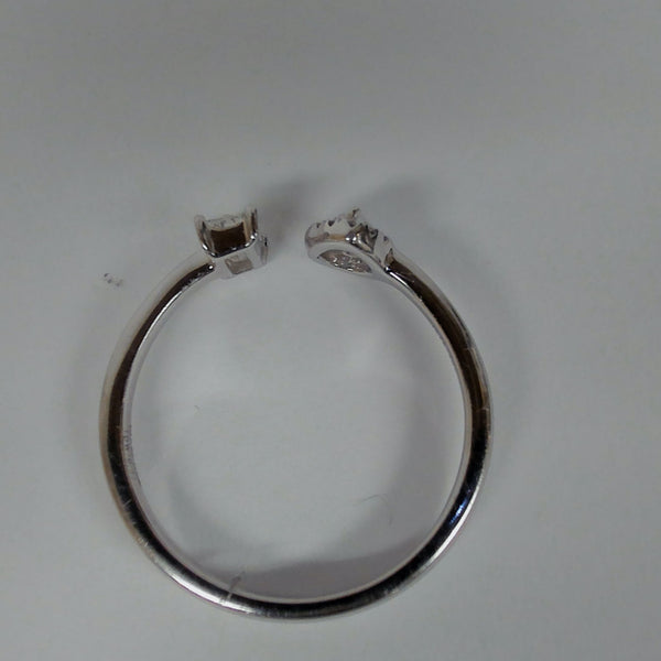 14K Baguette & Pear Diamond Negative Space Ring