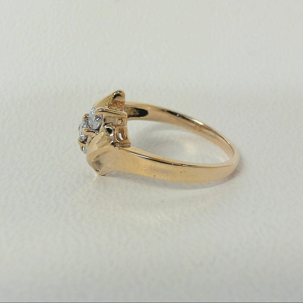 14K Diamond Bypass Ring