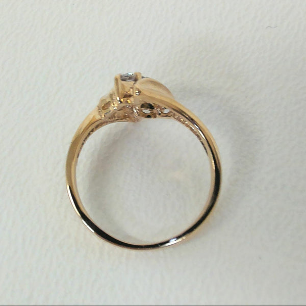 14K Diamond Bypass Ring