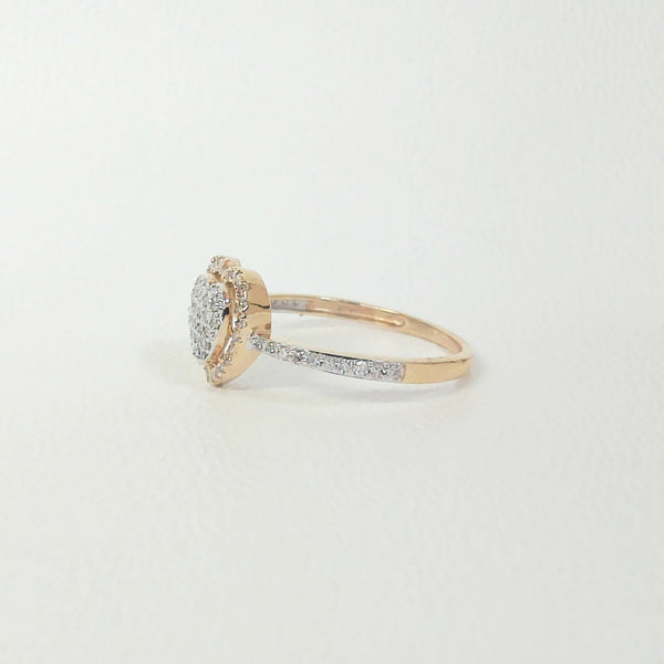 10K 1/4TW Diamond Cluster Heart Ring