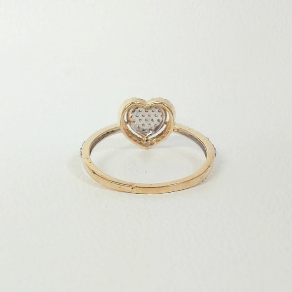 10K 1/4TW Diamond Cluster Heart Ring