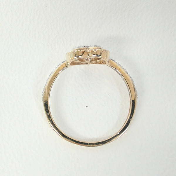 10K 1/4TW Diamond Cluster Heart Ring