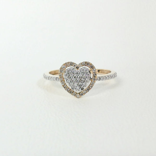 10K 1/4TW Diamond Cluster Heart Ring