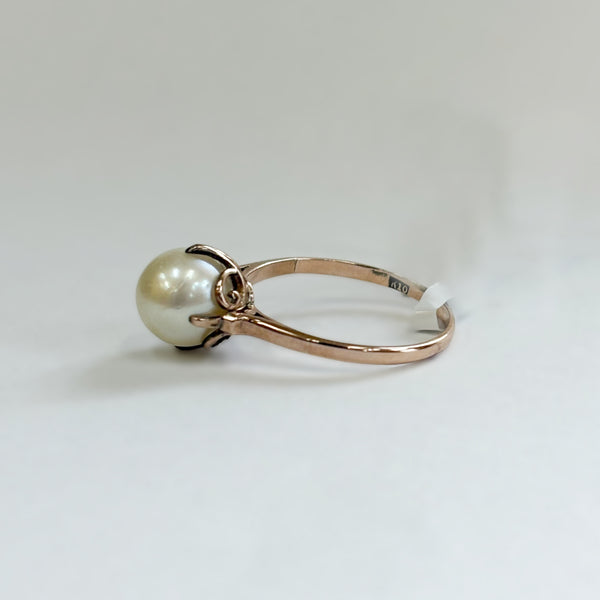 14k Rose Gold Pearl Ring