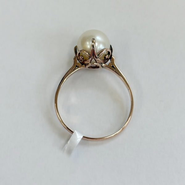14k Rose Gold Pearl Ring