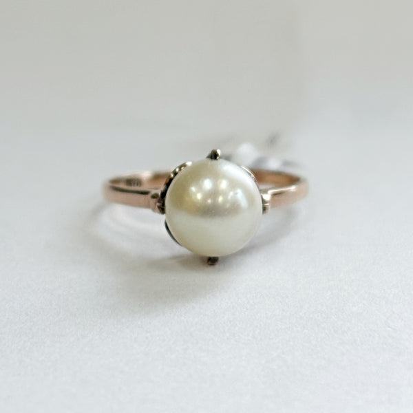 14k Rose Gold Pearl Ring
