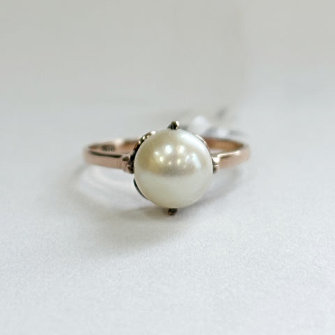 14k Rose Gold Pearl Ring