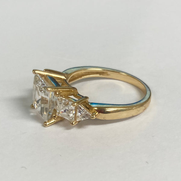 14k Princess Cubic Zirconia Engagement Ring