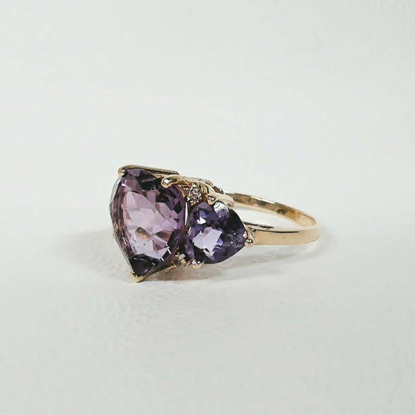 10K Heart-Shaped Amethyst Ring