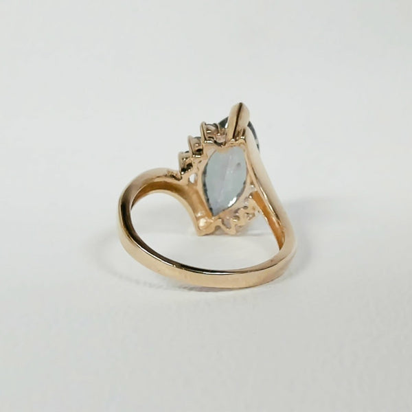 14K Mystic Topaz & Melee Diamond Ring