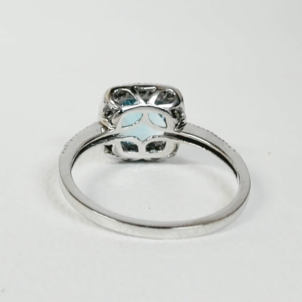 10K Blue Topaz & Diamond Ring